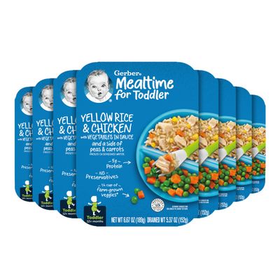 Gerber Mealtime for Toddler Yellow Rice with Chicken &amp; Vegetables, 6.67 Ounce (Pack of 8)