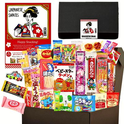 Japanese Snacks &amp; Candy 30 Piece Dagashi Set Gift (Box) Japan snackbox