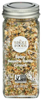 Whole Foods Market, Seasoning, Spicy Sesame Garlic Crunch, 2.36 Ounce