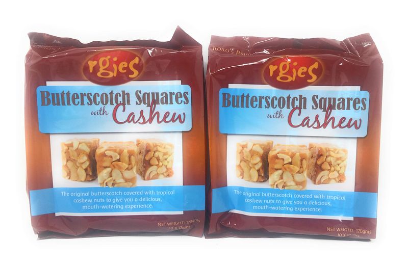 Rgies Buterscotch Sqaures with Cashews 170g, 2 Pack