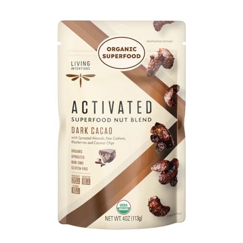 Living Intentions Activated Superfood Nut Blends, Gluten Free, Vegan, Organic, Paleo, Dark Cacao, 4 Ounce