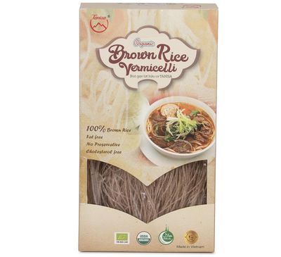 TANISA Organic Brown Rice Noodles, Instant Brown Rice Ramen Noodles, For Vietnamese Bun Bo, Healthy Vermicelli Rice Noodles (Organic Brown Rice, 7 Ounce - Pack of 1)