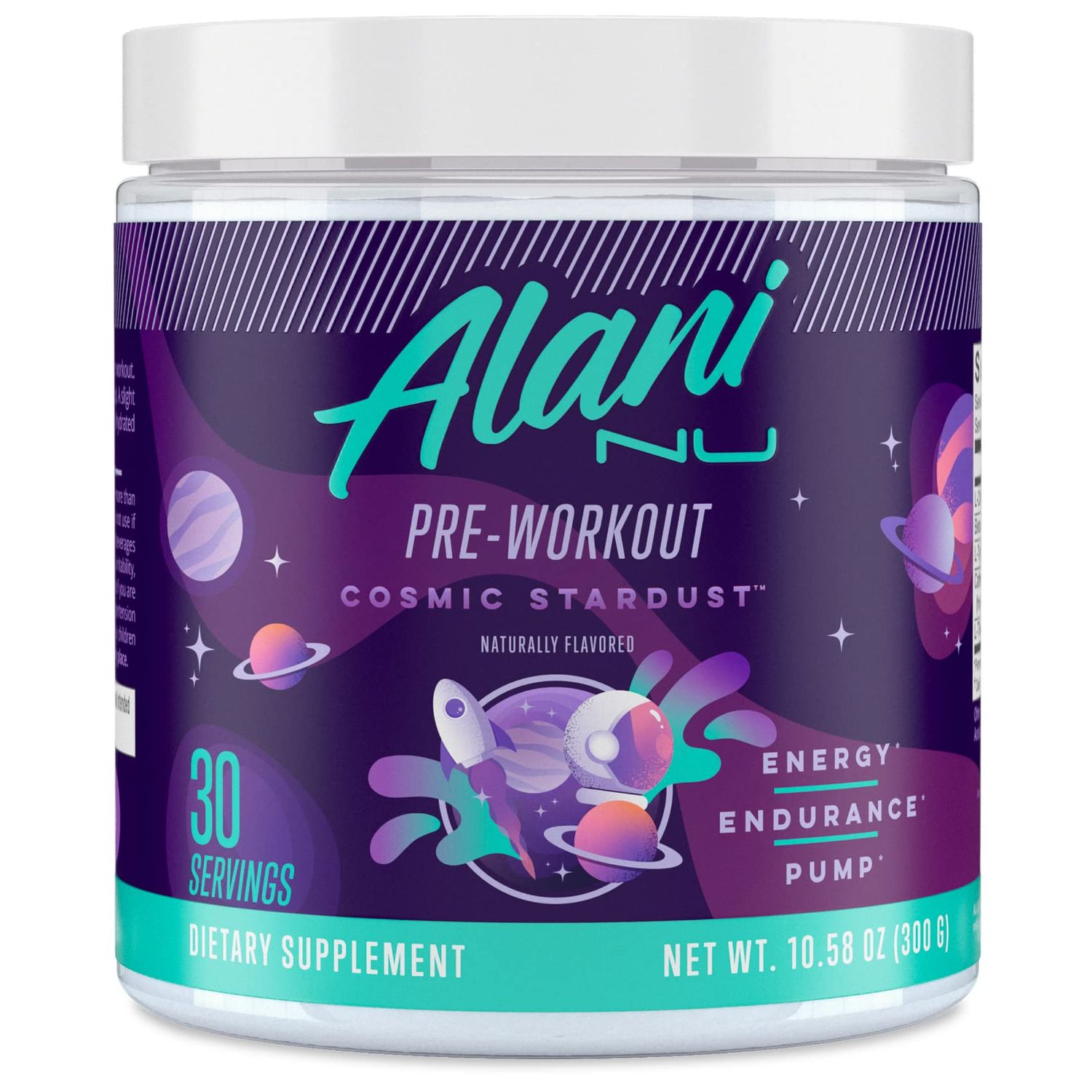 Alani Nu Pre Workout Powder Cosmic Stardust, Amino Energy Boost, Endurance Supplement, Sugar Free, 200mg Caffeine, L-Theanine, Beta-Alanine, Citrulline, 30 Servings