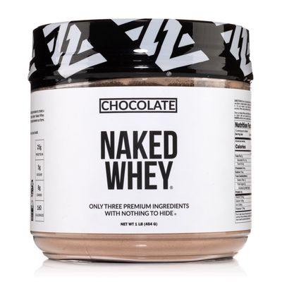 Naked Chocolate Whey 1LB - All Natural Grass Fed Whey Protein Powder, Organic Cacao, and Coconut Sugar - No GMO, No Soy, and Gluten Free, Aid Growth and Recovery - 12 Servings