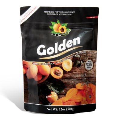 Golden Soft Dried Apricots, No Sugar Added Dried Fruit, Healthy Snack for Adults and Kids, Completely Free From Nuts, Gluten and Fat - 12 oz (340 g)