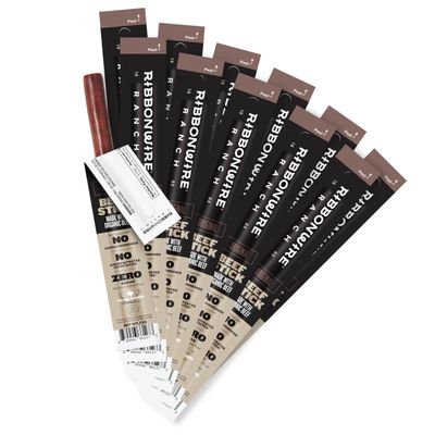 Ribbonwire Ranch Beef Sticks, Made with Organic Beef, Pasture Raised, High Protein Snack, Healthy, Low Carb, Keto Friendly, Gluten Free, Nitrate Free, On the Go, 1 Oz Sticks, Original Flavor, 12 Pack