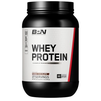 BARE PERFORMANCE NUTRITION, BPN Whey Protein  Casein Protein Powder Blend, Fudge Chocolate, 25g Protein per Serving Supports Lean Muscle Recovery, 27 Servings, Third Party Tested
