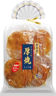 Thick Grill Soy Sauce 6.3oz 2pcs Japanese Rice Cracker Kingodou Ninjapo Japan