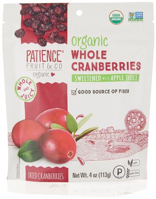 PATIENCE FRUIT &amp; CO CRNBRIES AJI JCY DRD ORG 4OZ