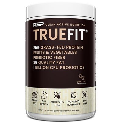 TrueFit Gut Healthy Protein Powder, Grass-Fed Whey Meal Replacement Shake with Prebiotics, Probiotics, &amp; Organic Superfoods, Keto Friendly, Gluten Free