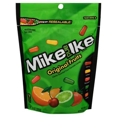 Mike &amp; Ike Assorted Fruit Original Chew Candies, 10 oz