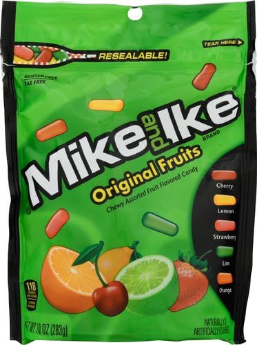 Mike &amp; Ike Assorted Fruit Original Chew Candies, 10 oz