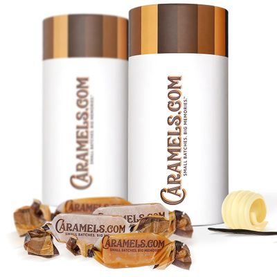 Caramels.com  Easter Candy  Sea Salted Carmel and Butter Caramel  Soft Caramel  Duo Pack  Individually Wrapped