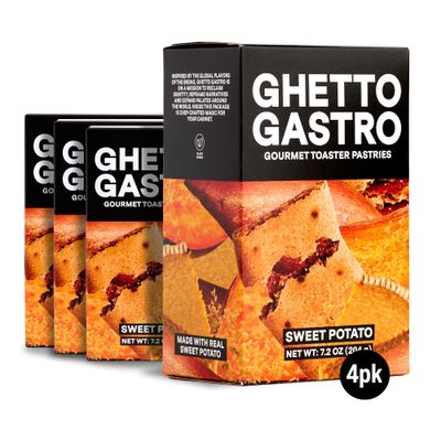 Ghetto Gastro Sweet Potato Toaster Pastries (4-Pack, 16-Bars) - Plant-Based, Vegan &amp; Non-GMO Ingredients, Kosher Certified - Perfect for Breakfast or Snack