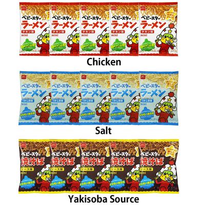 Baby Star Ramen mini Assorted B Various 15 Packs Japanese Popular Famous Snack Ninjapo Japan