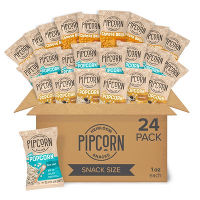 Heirloom Snack Variety Pack by Pipcorn - 1oz 24pk - with Cheese Balls and Mini Popcorn, Healthy Snacks, Gluten Free Snacks, Snack Variety Packs, Heirloom Corn