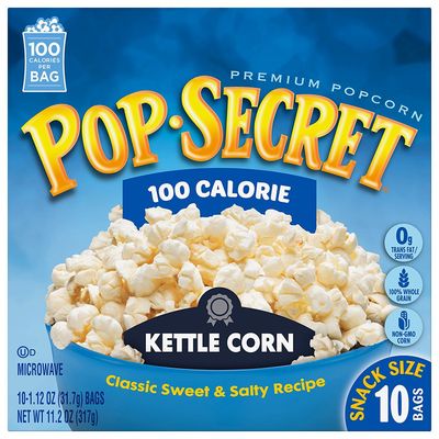 Pop Secret Snack Size 100 Calorie Kettle Corn, Microwavable Popcorn, 10-Count, 11.2-Ounce Box (Pack of 3)