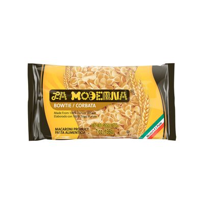 LA MODERNA, Corbata, Pasta, Hecha con Smola de Trigo Durum, Enriquecida con Vitaminas y Hierro, 7 oz