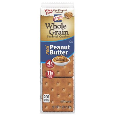 Lance Whole Grain Peanut Butter Crackers - 3 Boxes of 8 Individual Packs