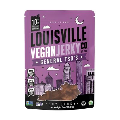 Louisville Vegan Jerky - General Tsos Vegan and Vegetarian Meat - Lip-Smacking Vegan-Friendly &amp; Vegetarian Jerky - Non-GMO, Gluten-Free Low Fat High Protein Vegan Snacks