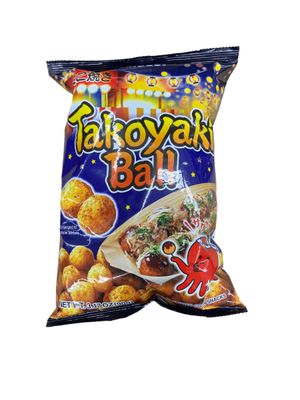 Calbee Takoyaki Ball. Snack. Takoyaki Flavor. Crispy. Savory. Japanese. Delicious - 3.17 Oz (pack of 1)