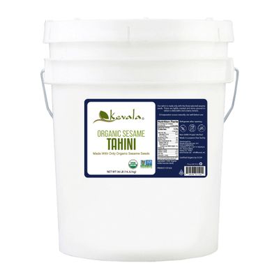 Kevala Organic Sesame Tahini - Product for Hummus, Vegan Spread Butter, Gluten Free Snack, Made from Premium Seeds, Bulk Size, Non GMO, 36 lb