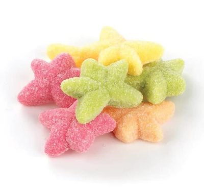 SweetGlob Assorted Tropical Starfish,Sea Creatures Party Fun,Sugared Gummy Candy (1 Pound)