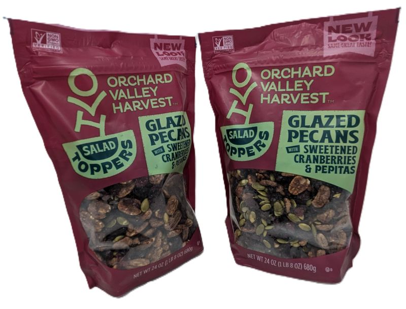 Generic Glazed Pecans Salad Toppers (2-Pack) - 24oz Large Resealable Bags - Non-GMO, No Artificial Ingredients, Perfect for Salads, Snacks, and More!