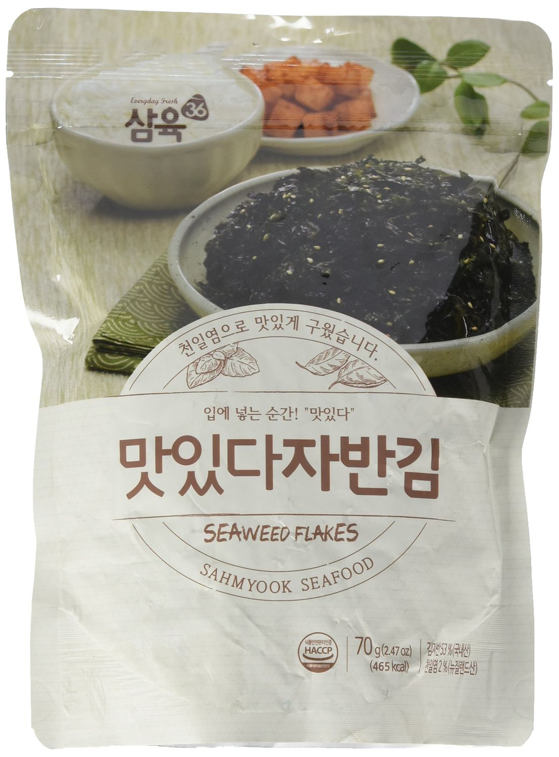 Sahmyook Seasoned Laver Snack (Seaweed Rice Seasoning w/ Sesame Seeds), 2.47 Ounce (1 Pack)
