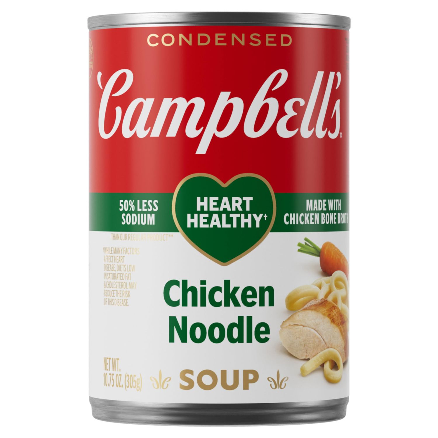 Campbells Condensed Heart Healthy Chicken Noodle Soup, 10.75 oz Can