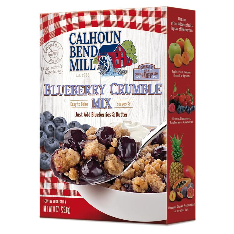 Calhoun Bend Mill Blueberry Crumble Mix  Delicious Easy to Make Crumble Dessert  Perfect for Blueberries or Your Favorite Fruits  Classic Dessert  Ideal for Baking Enthusiasts - 8 Oz (Pack of 1)