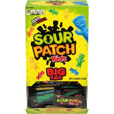 SOUR PATCH KIDS Big Individually Wrapped Soft &amp; Chewy Candy, Bulk Candy, 240 Count Box