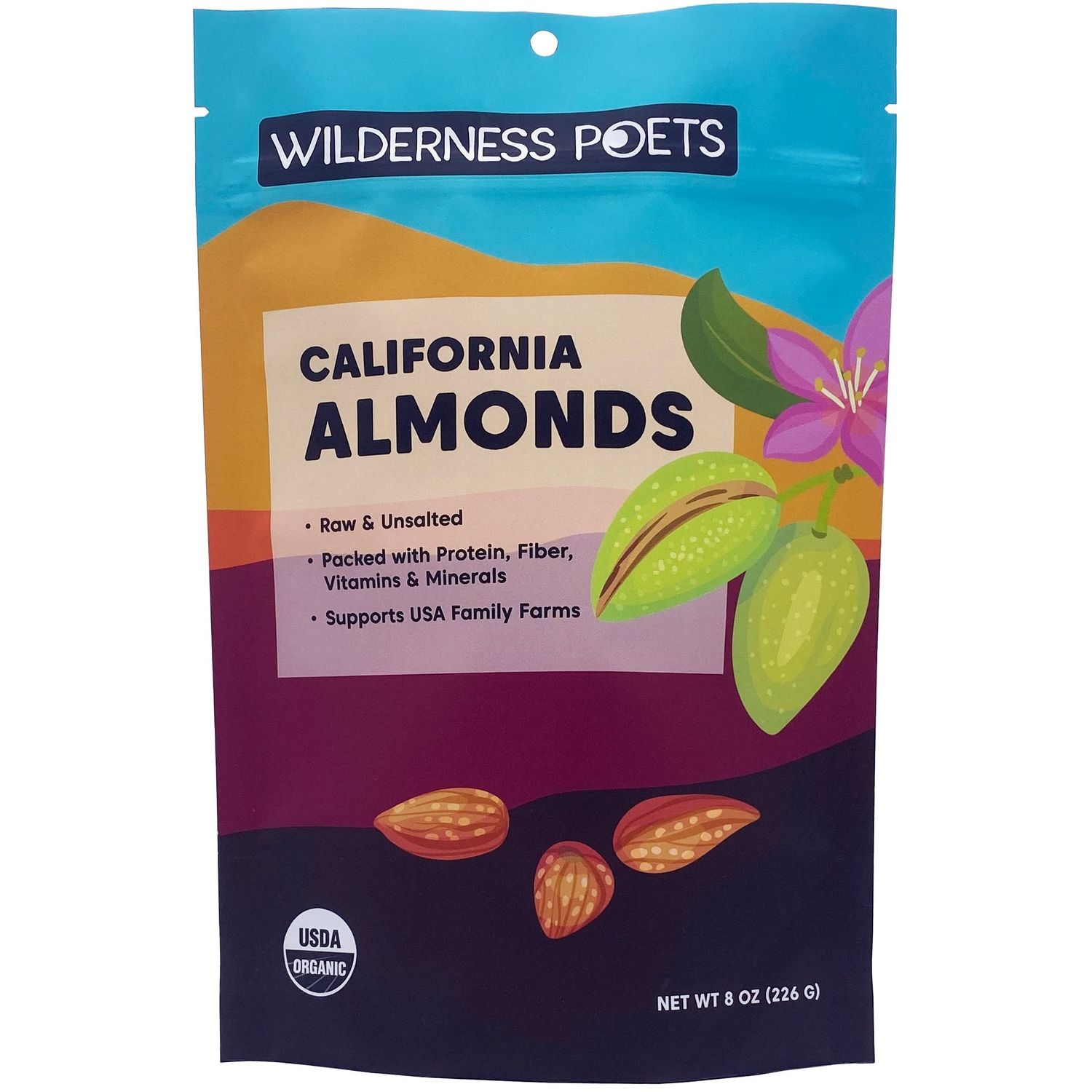Wilderness Poets Organic California Almonds (8oz Bag)