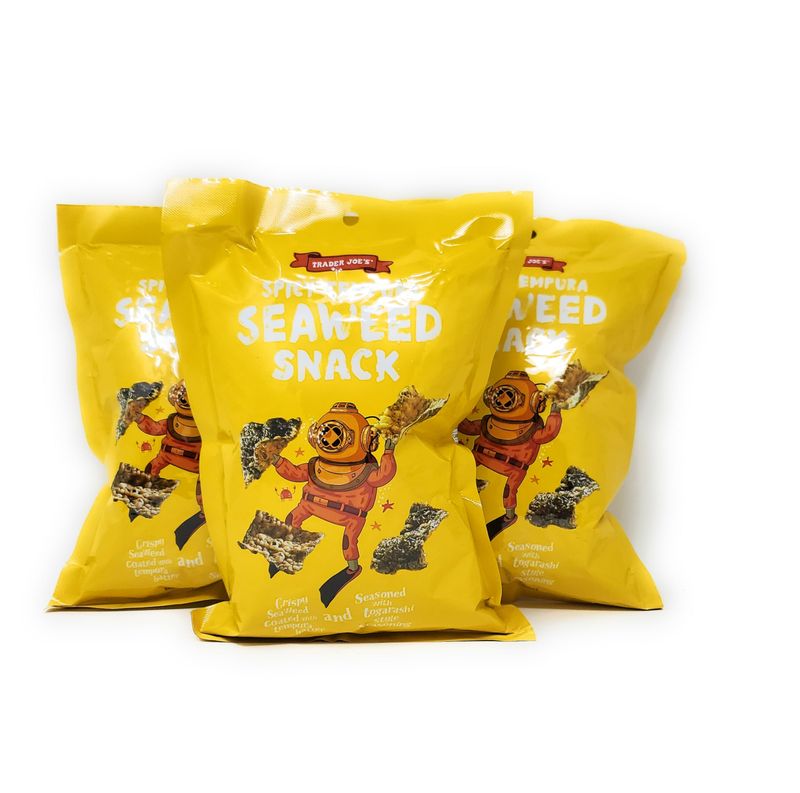 Trader Joe's Spicy Tempura Seaweed Snack 2.1oz/60g (Pack of 3)