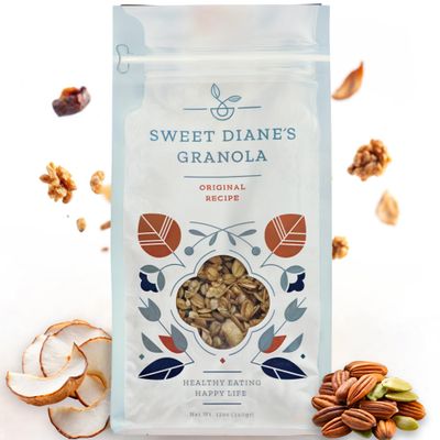Sweet Dianes Granola - Standard Size (12 oz): Organic, Low-Sugar, High-Fiber, Gluten-Free, Vegan, Delicious Breakfast and Snack Topper (Classic Size, Original Recipe)
