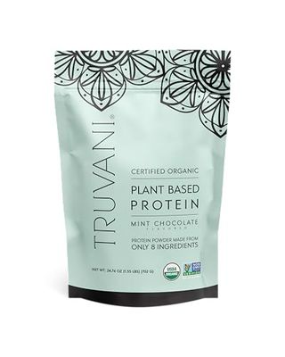 Truvani Vegan Pea Protein Powder  Mint Chocolate  20g Organic Plant Based Protein  20 Servings  Keto  Gluten &amp; Dairy Free  Low Carb  No Added Sugar