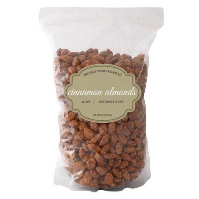Cinnamon Roasted Almonds 60 oz (3.75 lb) - Candied Almonds Glazed with Cinnamon to Satisfy Any Sweet Tooth - Artisan Hand-Roasted Sweet Nuts by PopN Nuts