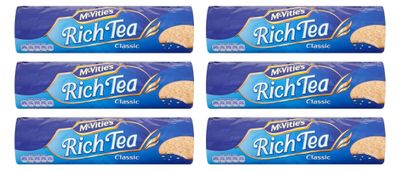 McVitie&#39;s Rich Tea Biscuits 300g - (Pack of 6) Best of British Cookies - Mcvities Biscuit Packed By Zuvo