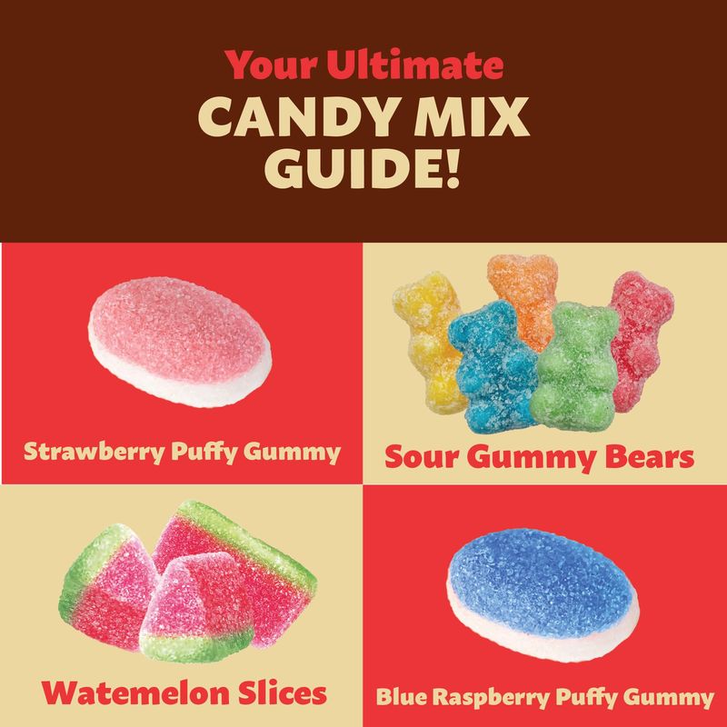 Easter Gummy Candy Mix  2-Pound Bag  Sour Gummy Bears  Puffy Gummies  Watermelon Wedges