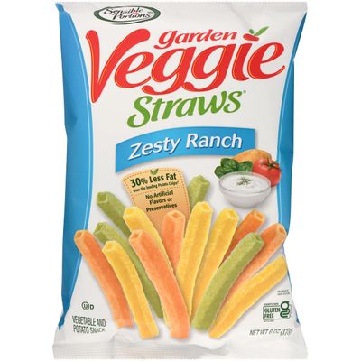 Sensible Portions Garden Veggie Straws, Zesty Ranch, 6 Oz (Pack of 12)