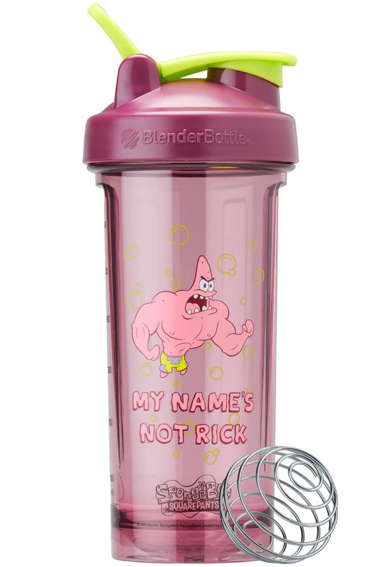 BlenderBottle Spongebob Shaker Bottle Pro Series Perfect for Protein Shakes and Pre Workout, 28-Ounce, Red, My Names Not Rick