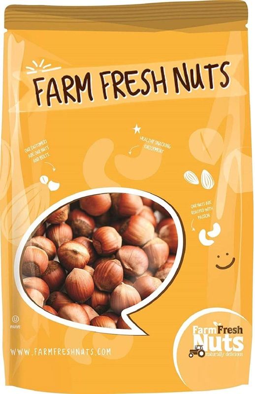 Raw In Shell Filberts/Hazelnuts (4 Lbs.) - Vegan &amp; Keto Friendly - Super Crunchy &amp; Delicious - Natural jumbo Oregon Filberts/Hazelnuts - Packed with Nutrients - Farm Fresh Nuts Brand