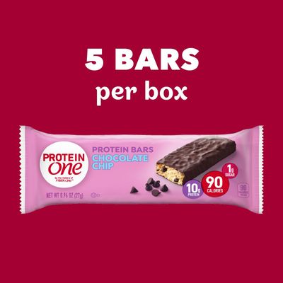 Protein One 90 Calorie Protein Bars, Chocolate Chip, Keto Friendly, 5 Ct, 4.8 oz (Pack of 12)