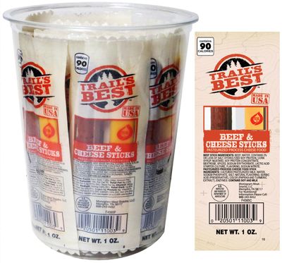 Trails Best 1oz Twin Beef &amp; Cheese 1 Ounce Packs (15 count tub)
