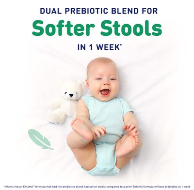 Enfamil Reguline Baby Formula, Milk-Based Infant Nutrition, Dual Prebiotics for Soft, Comfortable Stools within 1 Week of Use, Omega-3 DHA for Immune Support, Reusable Powder Tub, 19.5 Oz