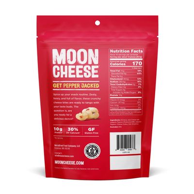 Moon Cheese Bites, Get Pepper Jacked, 10-Ounce 2-Pack, 100% Real Cheese Snack, Protein, Keto, After-School or Lunch Snack