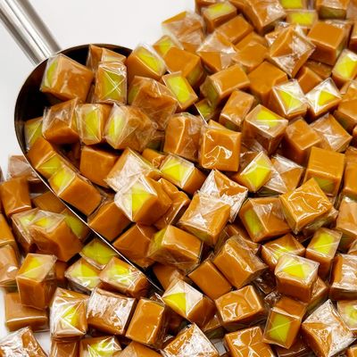 Caramel Cubes Candy Green Apple Filling - 1 Pound Bulk Bag -Individually Wrapped, Caramel Chews Soft Classic Chewy Candy, For all Holidays And Any Occasion. (Approx 75 Count).