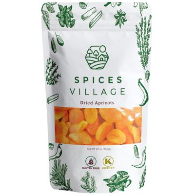 SPICES VILLAGE Dried Apricots, Dehydrated Turkish Apricots, Healthy Snack for Kids &amp; Adults, Resealable Bag, Non-GMO, Gluten Free