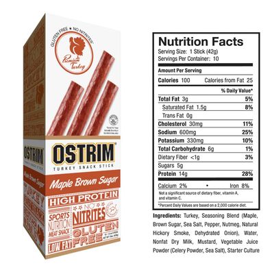 Maple Brown Sugar Turkey Snack Sticks by Ostrim