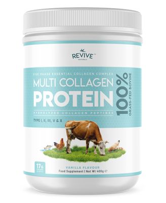 Revive Naturals Vanilla Multi Collagen Protein Powder - 400g - Unsweetened - 5 Types of Collagen Peptides - Hydrolyzed Grass Fed Bovine, Wild Caught Marine &amp; Free-Range Chicken - Keto Approved